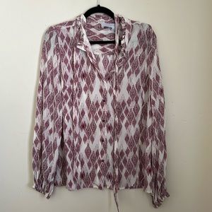 Anthropologie tie neck top